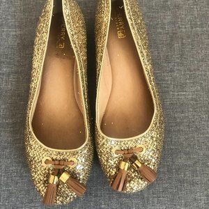 Sperry gold sparkle ballet flats